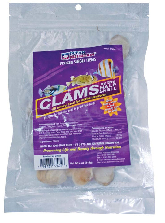 Ocean Nutrition Clams on the Half Shell Frozen Fish Food