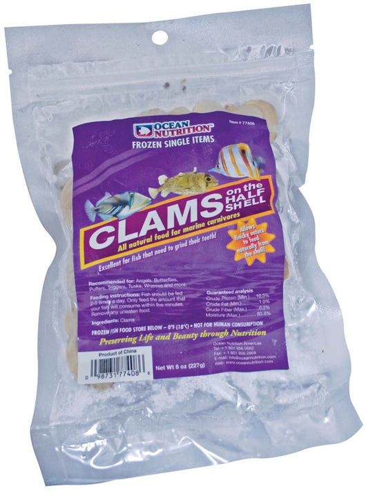 Ocean Nutrition Clams on the Half Shell Frozen Fish Food