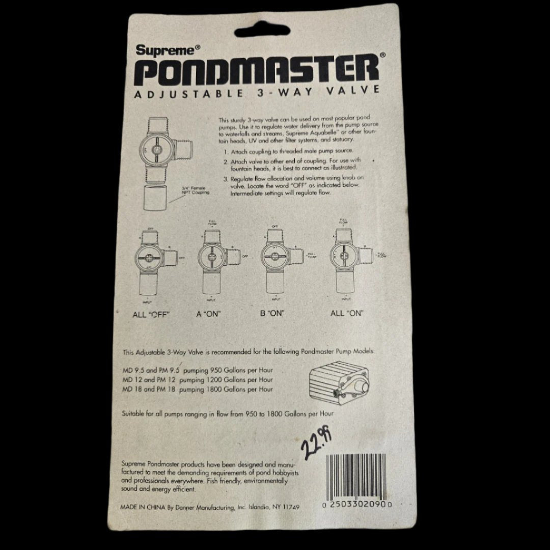 Pondmaster Adjustable 3-Way Valve