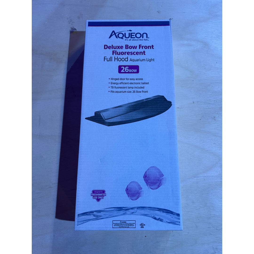 Aqueon Black Deluxe Full Hood Bow Front - 26 Gallon