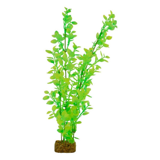 GloFish Fluorescent Plastic Aquarium Plant - Green & Yellow - 3 Sizes