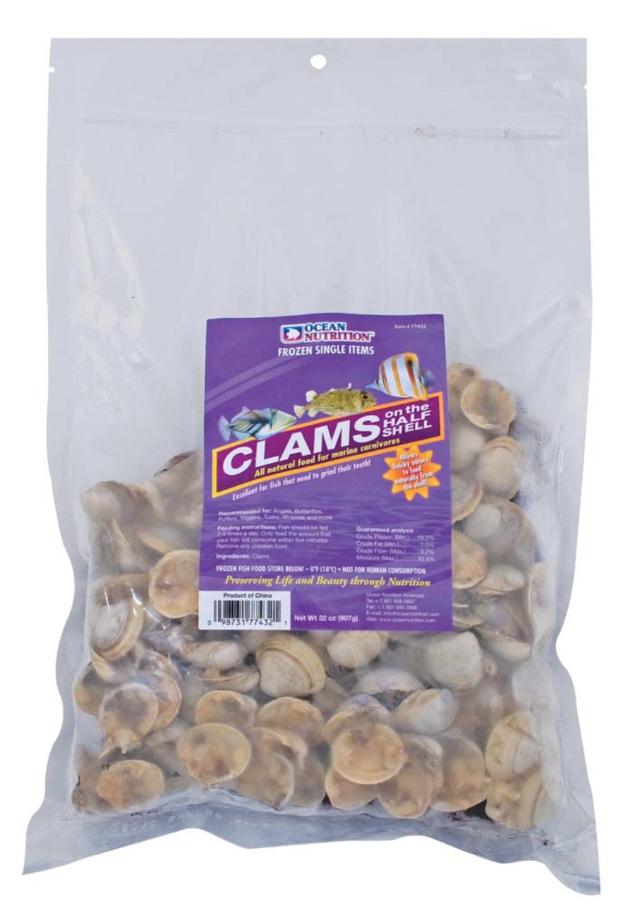 Ocean Nutrition Clams on the Half Shell Frozen Fish Food