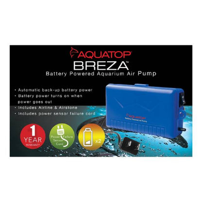 Aquatop BREZA Battery Powered Aquarium Air Pump with AC Power Failure Sensor