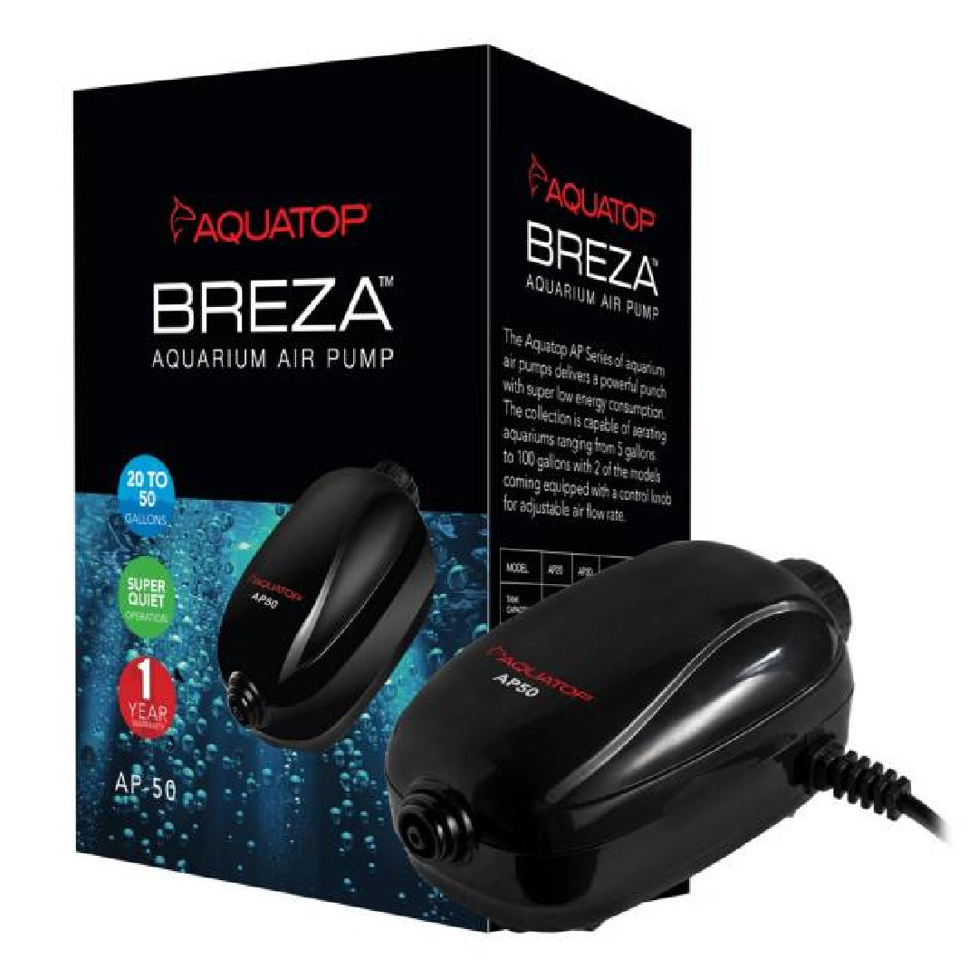 Aquatop BREZA AP-50 Aquarium Air Pump with Flow control Knob 20-50gal